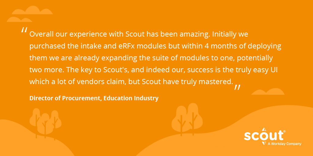Find out how Scout RFP, a Workday company helps #sourcing leaders in #education ramp up their #procurement processes without missing a beat. lnkd.in/geq88H8