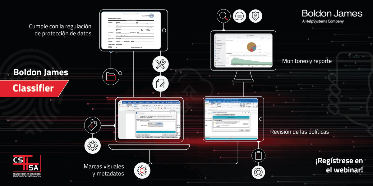 CSTISA's tweet photo. Boldon James Classifier se integra, soporta, y contribuye a la eficiencia de las mejores soluciones de protección y gestión de datos.

Conoce como funciona #Classifier y en el webinar exponga todas sus preguntas.

Recuerde registrarse al webinar!
🔗 https://t.co/f0CLjVYmJq https://t.co/CBgEDO9Hrf