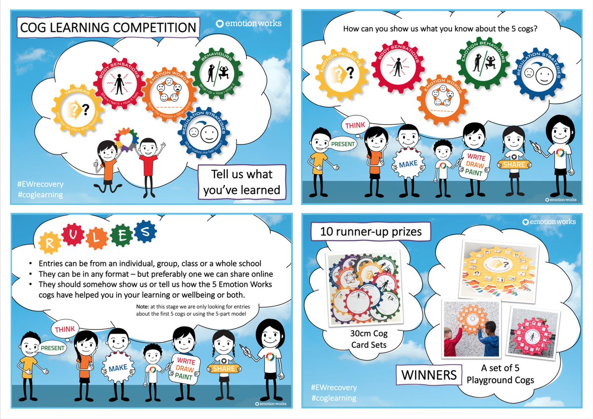 EmotionWorksCIC's tweet photo. It's competition time with the #EWrecovery programme!! If your school is already taking part, go to the 'Revisiting the 5-cog Model' teaching page on https://t.co/r4cLayF49o for more details. Pls tag and rt among the #EWcommunity. Good luck!
βοΈπβ€οΈπ§‘ππβοΈ #coglearning #EWimpact https://t.co/yrzFsTtHdI