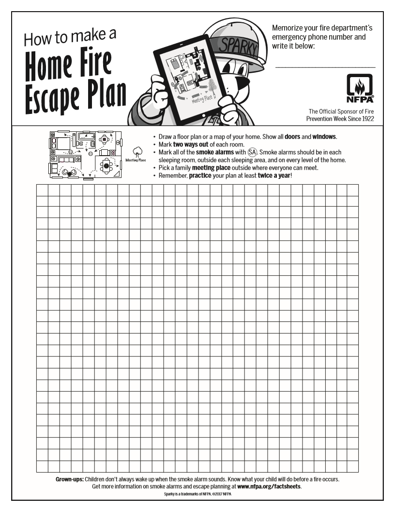 CityofGBFire's tweet photo. Kids, get with your parents and complete this fire escape plan.  Don't forget to practice it at least twice a year, including one time at night! https://t.co/2Z3d5Iv3Tc