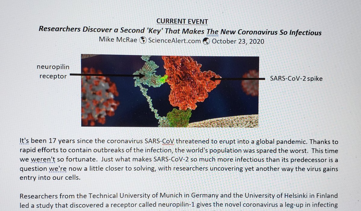 UHS AICE Biology students reading a current event about the SARS-CoV-2 virus and participating in an interactive discussion on Padlet. <a href="/VCSscience/">VCS Science Office</a> <a href="/UHSTitans411/">Titans News NeTwork</a> #Science #padlet