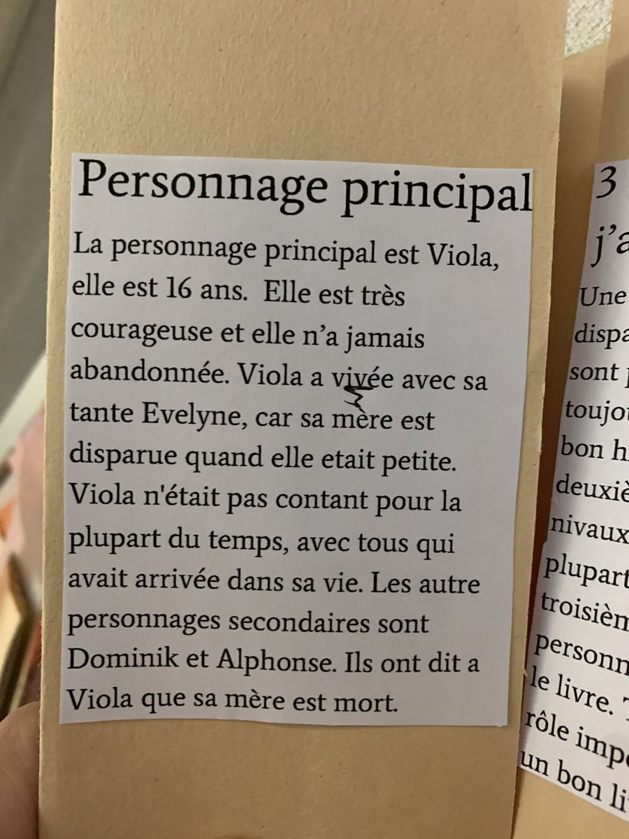 Ss excellent Jaquette du Livre analyzing their first read novel of the year📖. @tdsb @npersaudLC4 @TDSB_fsl @_julieliu_tdsb @sdvlil