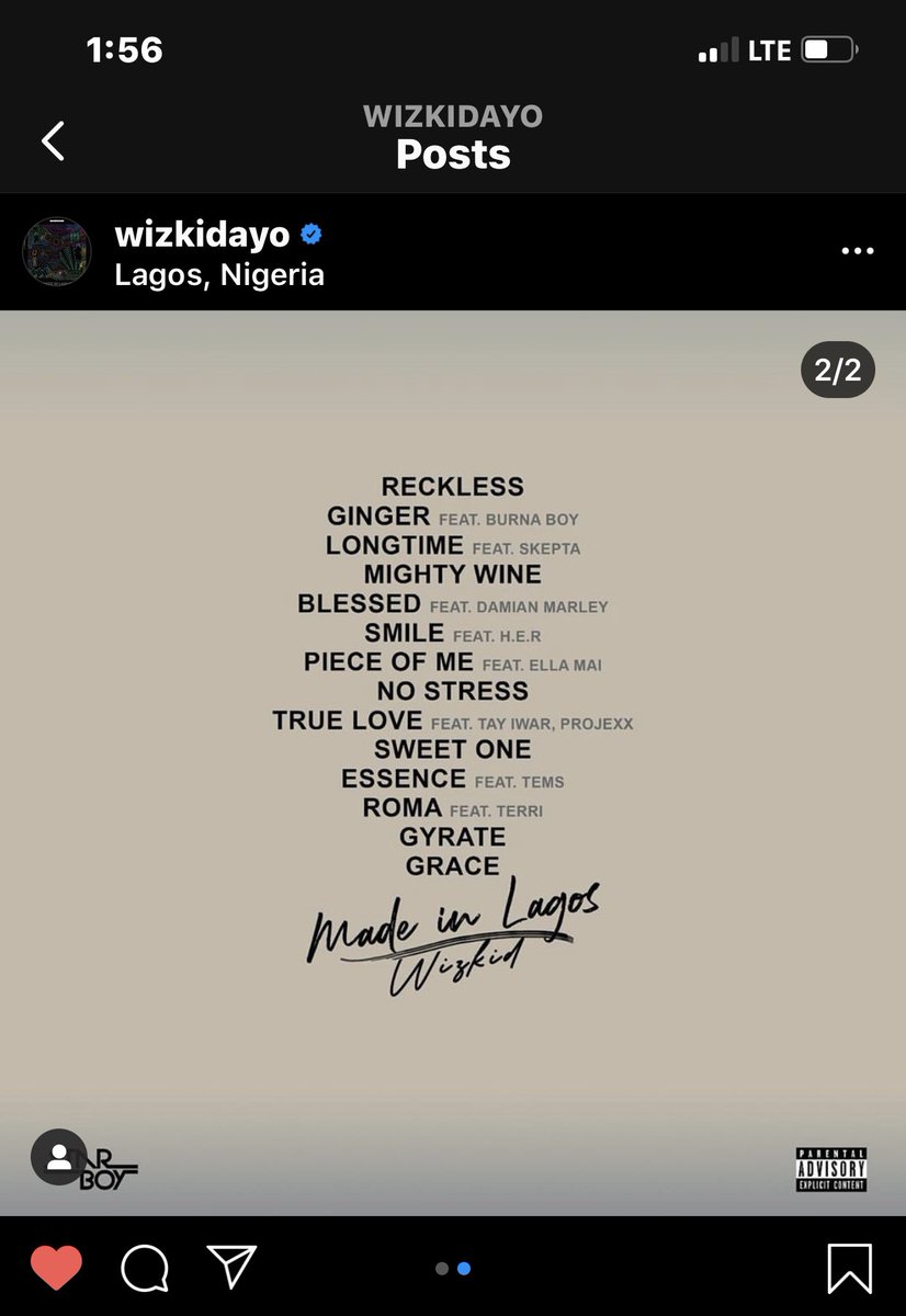 har_your_olar's tweet image. Waited so long for this. 
#MadeinLagos 
#wizkid 
#Starboy 
#MIL