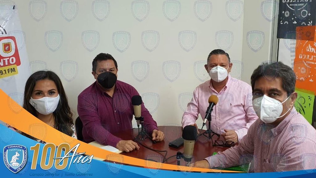 Nuestro Presidente Rafael Sánchez, asistió al programa de Radio Ayuntamiento TGZ 89.1 FM, junto a Guillermo Acero y David Zamora Rincón Secretarios de Economía Municipal, donde se realizó una mesa de diálogo Sobre la reactivación Económica de Tuxtla. 
#CanacoInforma