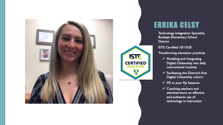 I met her at an <a href="/aztea/">AzTEA -Arizona Technology in Education Association</a> conf. Right away, I noticed her enthusiasm &amp; passion for #edtech. Also that she was very pregnant! This phenomenal gal spent her 1ST DAY BACK FROM MATERNITY LEAVE at #istecert training! And today I get to celebrate her accomplishment. Congrats <a href="/CelsyErrika/">Errika Celsy</a>!