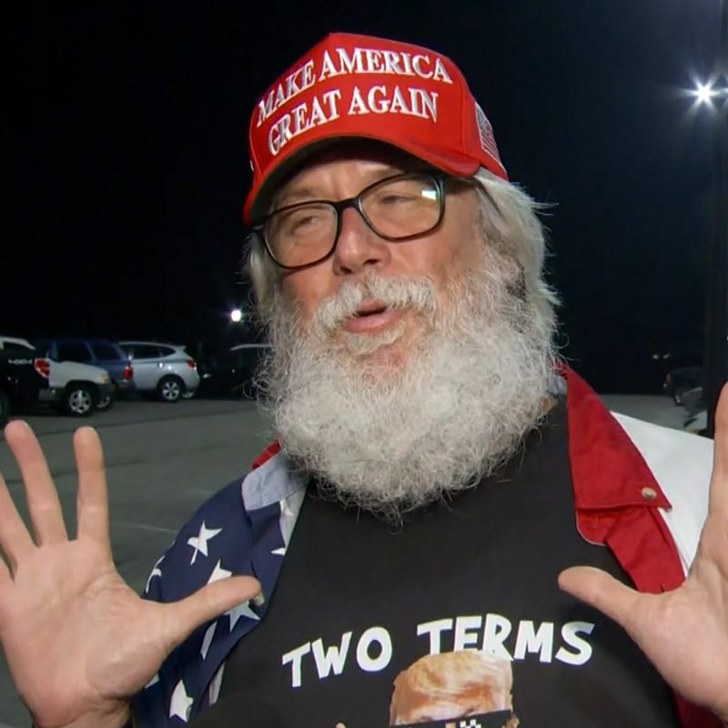 Willy, retired mall Santa, says there’s, “no way I’ll vote for Biden. Do that, and Christmas goes away again.” Willy is no longer allowed to visit local malls due to an incident he refutes having happened. 4/x