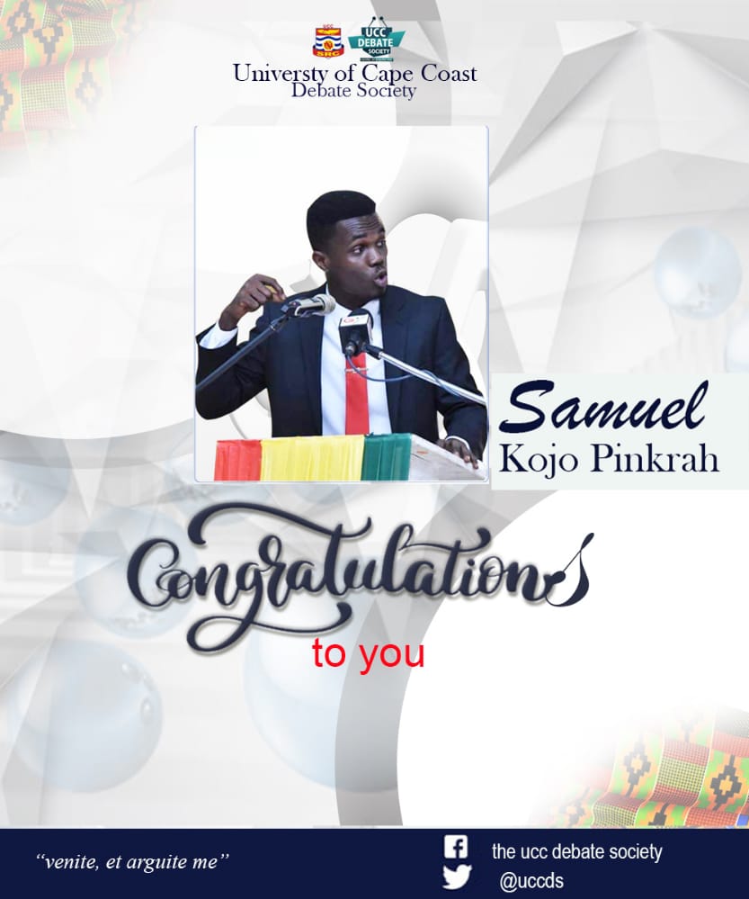 uccds's tweet photo. Congratulations to our immediate past president and reigning champion of the Ghana Universities Debate Championship @KojoPinkrah1. We are proud of you @KojoPinkrah1
#53rdCongregation
#ANTUSKEREKE https://t.co/jrXXrI0Wgx