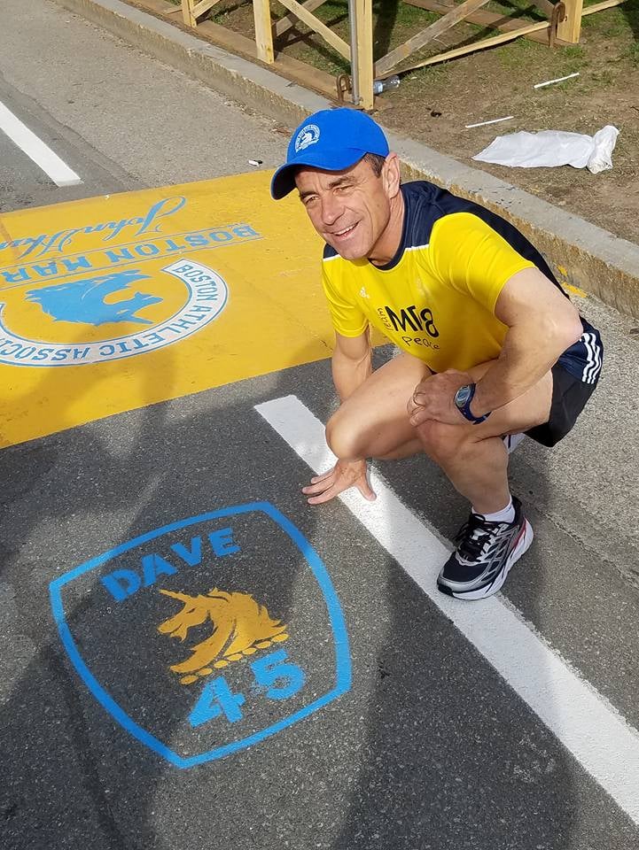 I explained to her that for the past 10-15 years, Jack, on this own initiative, got creative and painted a mark on the road symbolizing my annual nighttime run. In 2018, Andy Deschenes came up with this one representing the fact that I had heart surgery 6 mo earlier & was...