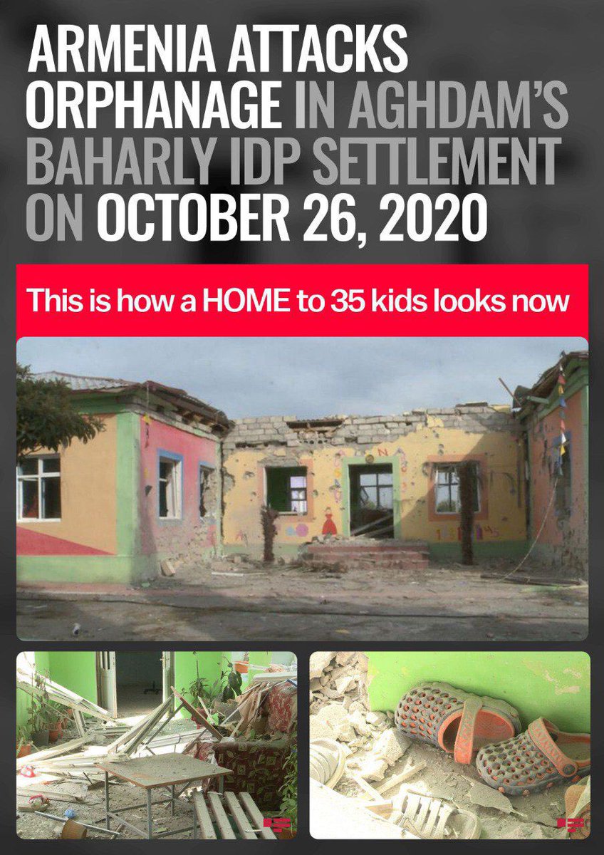 Natavanraheem's tweet photo. #Armenia attacked orphanage in Aghdam, #Azerbaijan on Oct’26. 30 years ago #Armenia killed the parents of these kids. The world must stop Armenian aggression! #StopArmenianOccupation #StopArmenianAggression https://t.co/W7MlaUtKB9