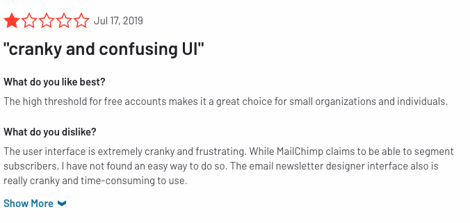 An email automation software with perfect UI (from the  http://mailchimp.com  review page):