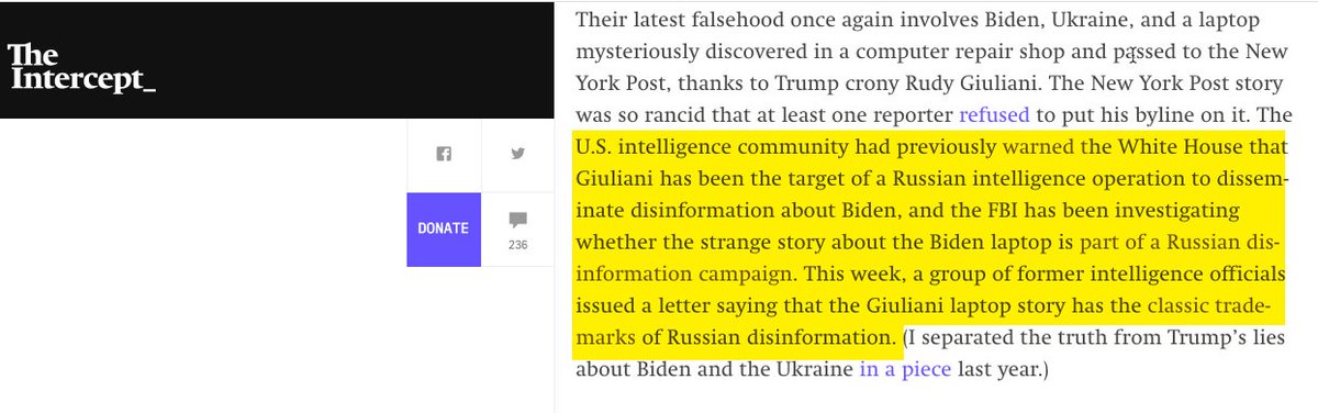 5) Like I said in my statement, The Intercept does still have some great journalists and publishes good things. I hope they can figure out how to induce some people to read it.6) This is the CIA-mimicking paragraph I referenced that I was shocked to see at The Intercept: