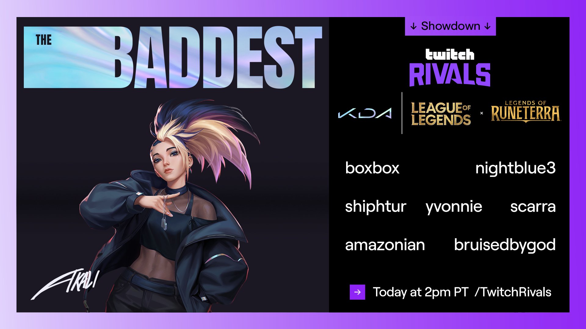 Twitch Rivals on X: Hey @BoxBox to live up to the team name 'The  Baddest', your team's gonna have to bring the heat 😤🔥 Who's gonna be the  MVP? @Nightbloo @scarra @Shiphtur @