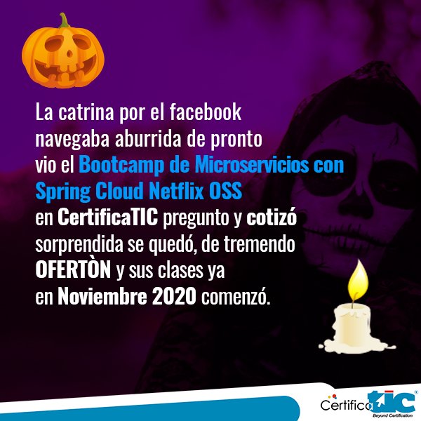 CertificaTIC's tweet photo. 🎃¿Tienes una capacitación que te asusta!? 👻
Olvídate de los precios escalofriantes ☠️

Conoce nuestros beneficios https://t.co/m6QTTevs0p

Te esperamos 🎃
Este 2020 incrementa tus skills profesionales. https://t.co/yudAPuo7D0