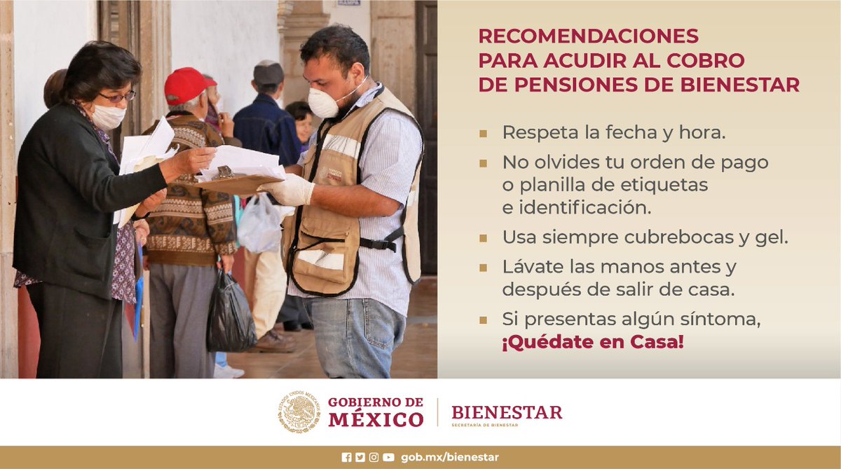 A partir del 🗓️3 de noviembre inicia el pago de las Pensiones para el Bienestar a personas adultas mayores y personas con discapacidad, correspondiente al bimestre noviembre-diciembre. ➕ℹ️➡️ tinyurl.com/yytqkrfz
Toma en cuenta:👇