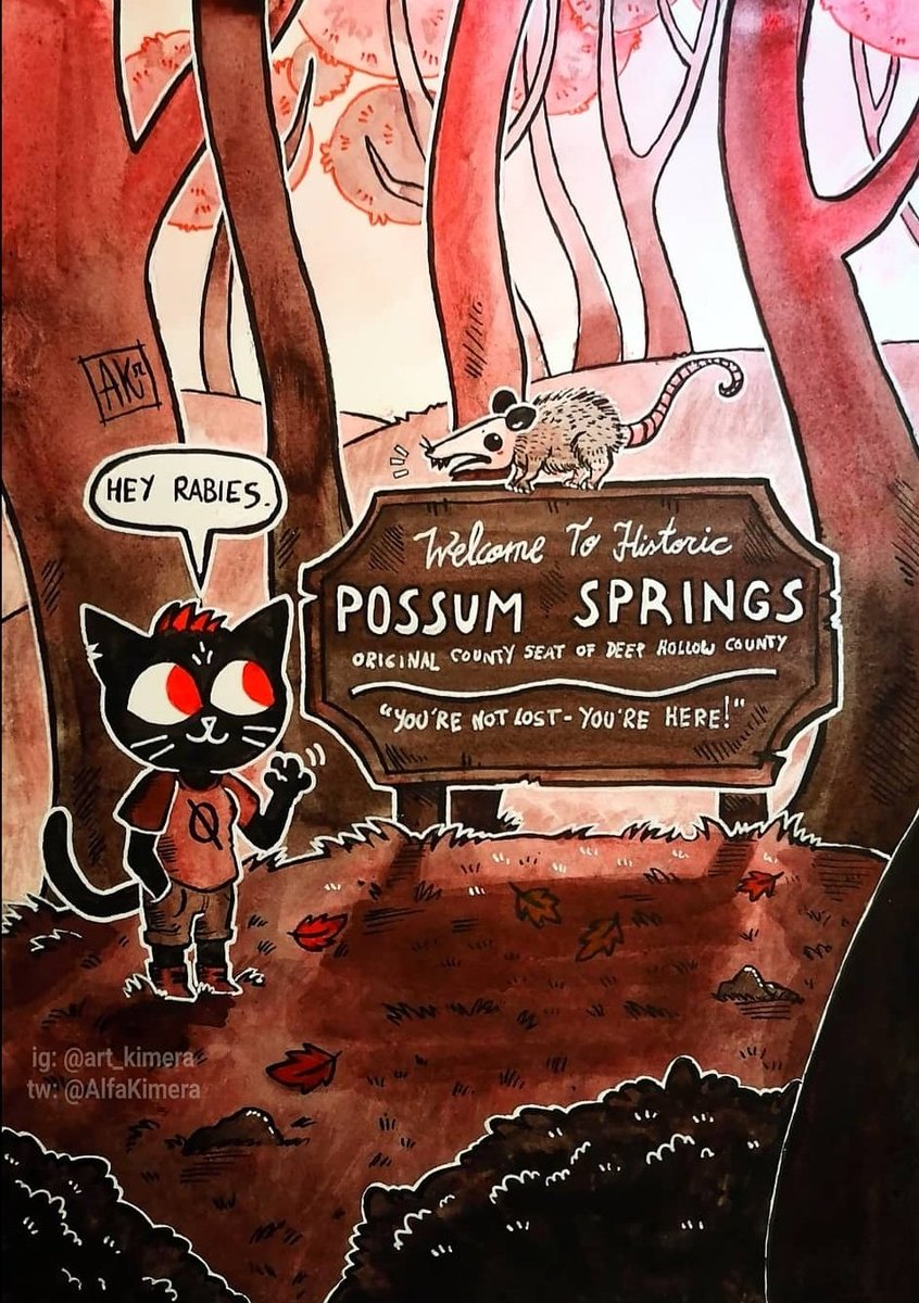  #Maetober2020 day 29: Possum"Two trash mammals"  #nitw  #nightinthewoods  #drawtober  #drawtober2020  #artober  #Artober2020  #inktober2020  #inktober