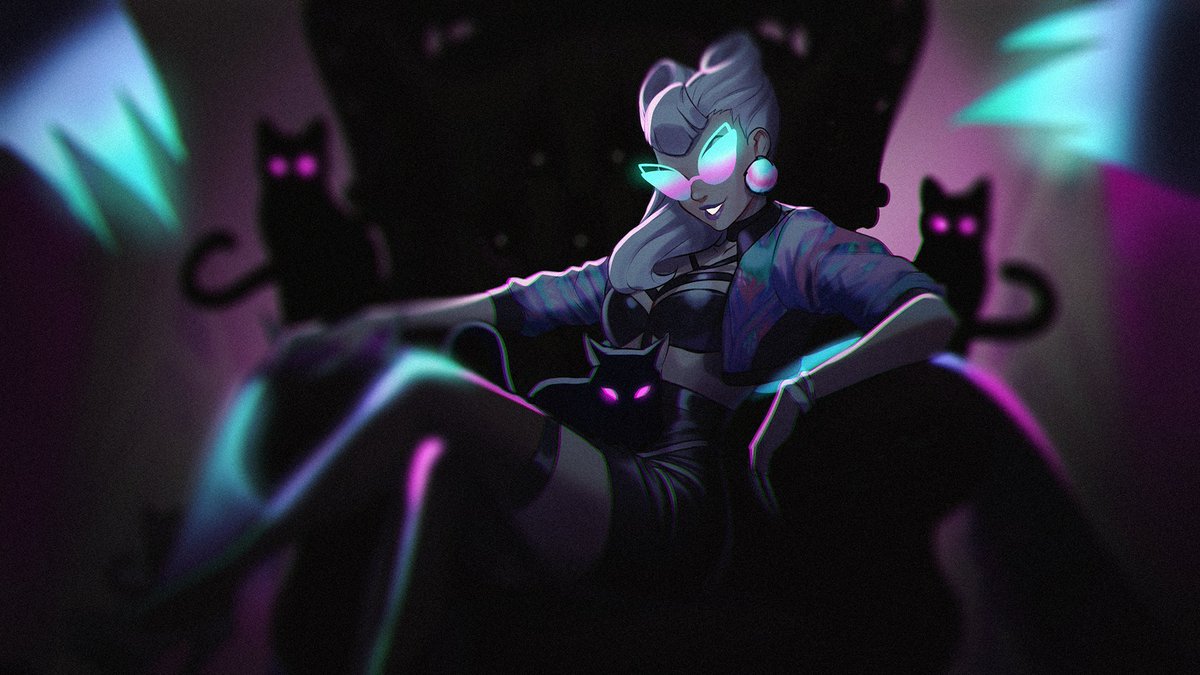 i had the huge honor of working on KDA this time around, here is just a little tad of the concept work that led to Evelynn's look. This was a huge team effort and enormous thanks to @sojyoo and @JasonChanArt and @RiotKatana and too many people to name in one tweet honestly