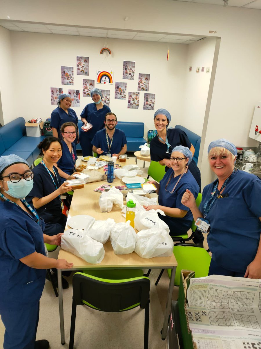 RMCH_Theatres's tweet photo. Fine Dining within the work bubble, at work, after work 🥘🍛🍲 A meter apart ⬅️1️⃣➡️Taste is still top of the range 👍✅ What’s most important is the smile on the face 😃😄😆😊🥰🥳 @RMCH_Theatres #StaffWellbeing #OurFamilyCaringForYours @RMCHosp https://t.co/8phHhJustm