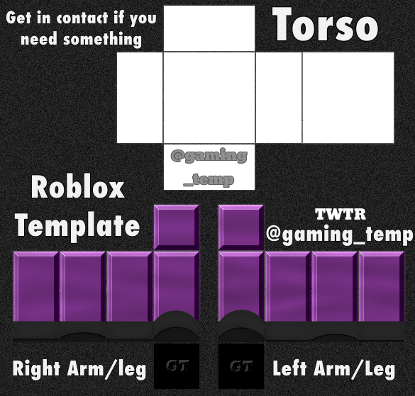 Gaming Temp - Free to use roblox pants template! Purple yellow