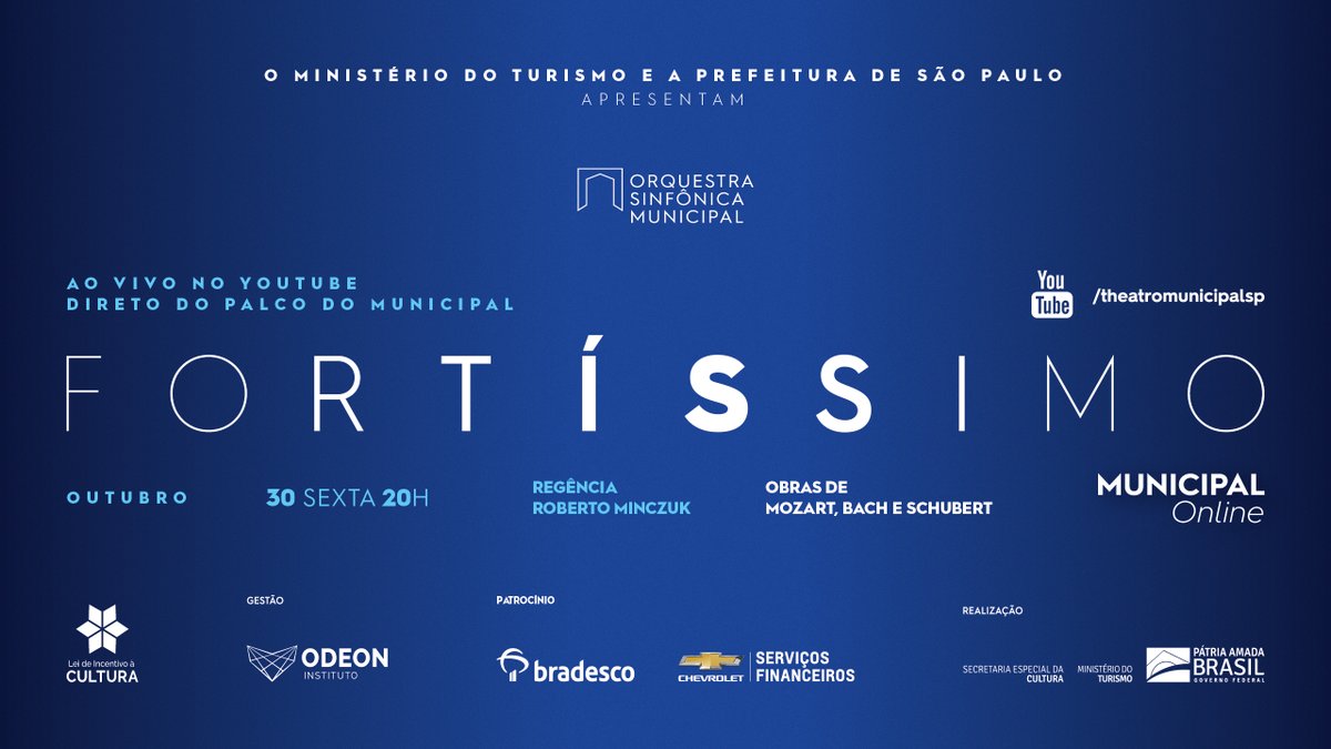 municipalsp's tweet photo. Amanhã (30) é dia de Bach, Mozart e Schubert em nosso palco. A OSM retorna à sala de espetáculos, às 20h, para mais um concerto ao vivo com transmissão simultânea em nosso canal no Youtube, sob a regência de @Minczuk. 

(+https://t.co/hIQHtmYPWa) https://t.co/OJmptV3lmO