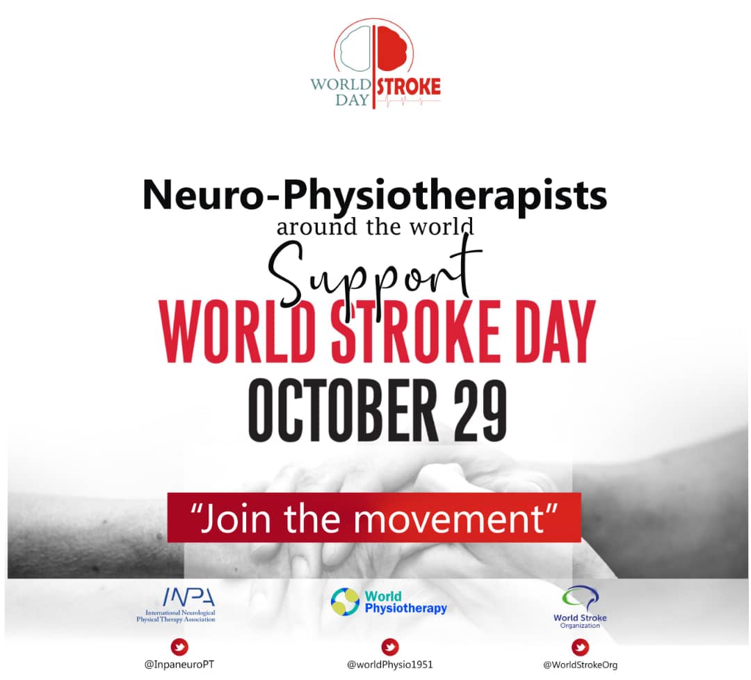 RH Happy #worldstrokeday2020 Today <a href="/inpaneuroPT/">INPA</a> celebrates the work of all neurophysiotherapists around the world in their efforts to help people move and live their life after stroke #NotJustTheElderly <a href="/WorldStrokeOrg/">World Stroke Org</a> <a href="/WorldPhysio1951/">World Physiotherapy</a>