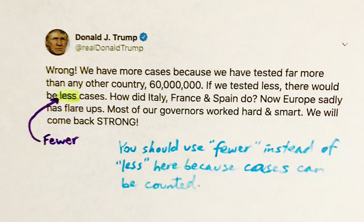 TrumpNeedsTutor's tweet photo. We actually have more cases than any other country because our leadership has done a terrible job handling the pandemic, @realDonaldTrump. Good guess though! #COVID19 https://t.co/5LCRYXrdv0