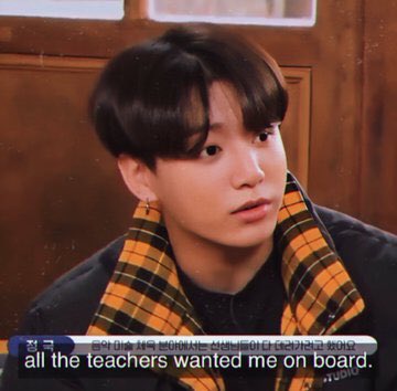 HE IS VERY INTELLIGENT AND A HARD WORKING STUDENT jungkook got a 95 in chemistry, a 90 in psychology 85 in maths 90 in history and graduated high school with honors while being a full time idol.