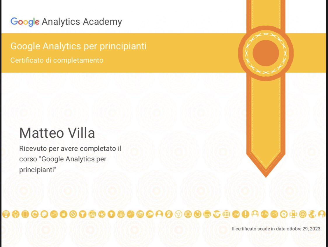 MatteoVillaYB's tweet image. 👨🏼‍💻🏅 @googleanalytics 
#GoogleAnalytics #GoogleAnalyticsAcademy

analytics.google.com/analytics/acad…