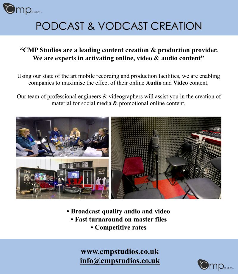 CMP Studios (@cmpstudiosuk) on Twitter photo We are offering #podcast #recording from any #location of your choice, utilising our #mobile #recordingstudio <a href="/TheRoadee/">The Roadee ®</a>!
Get in touch to discuss your next podcast recording:
info@cmpstudios.co.uk
cmpstudios.co.uk
#podcasts #podcastshow #podcastlife #podcaster We are offering #podcast #recording from any #location of your choice, utilising our #mobile #recordingstudio <a href="/TheRoadee/">The Roadee ®</a>!
Get in touch to discuss your next podcast recording:
info@cmpstudios.co.uk
cmpstudios.co.uk
#podcasts #podcastshow #podcastlife #podcaster
