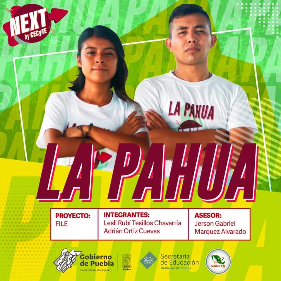 EmsadLapahua's tweet image. #NEXTByCECyTE mañana en el canal 13 de TV abierta y a través de facebook @CECyTEPUE a las 2:45 pm y la repetición en el 1280AM radio a las 9:00 pm.
¡Apoya a nuestos estudiantes en la presentación de su proyecto File!
#TalentoPoblano