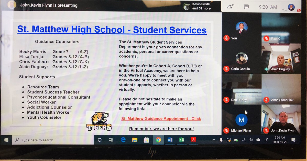 Today: Our Virtual High School Assembly was a success. A special thanks to OCSB &amp; Guidance staff for explaining the school’s culture of care, supports &amp; mental health resources available to grade 9 to 12 learners at St. Matthew High School. Very proud! #ocsb <a href="/OttCatholicSB/">Ottawa Catholic School Board</a>