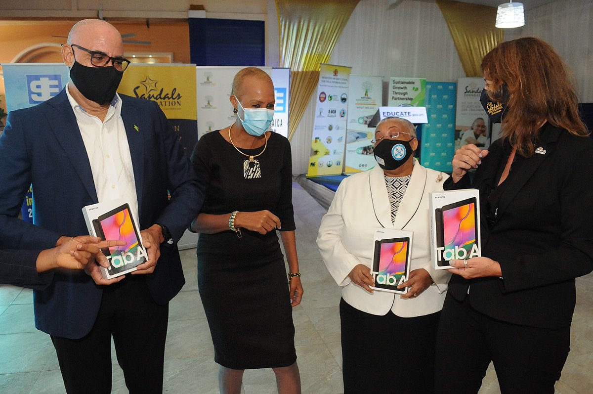 Sandals Foundation Today We Joined Moeyijamaica To Launch Their One Laptop Or Tablet Per Child Initiative All Tablets Purchased For Jamaica Through Our Lessonsalive Campaign Will Be Counted In This Sandals Foundation Today We Joined Moeyijamaica To Launch Their One Laptop Or Tablet Per Child Initiative All Tablets Purchased For Jamaica Through Our Lessonsalive Campaign Will Be Counted In This