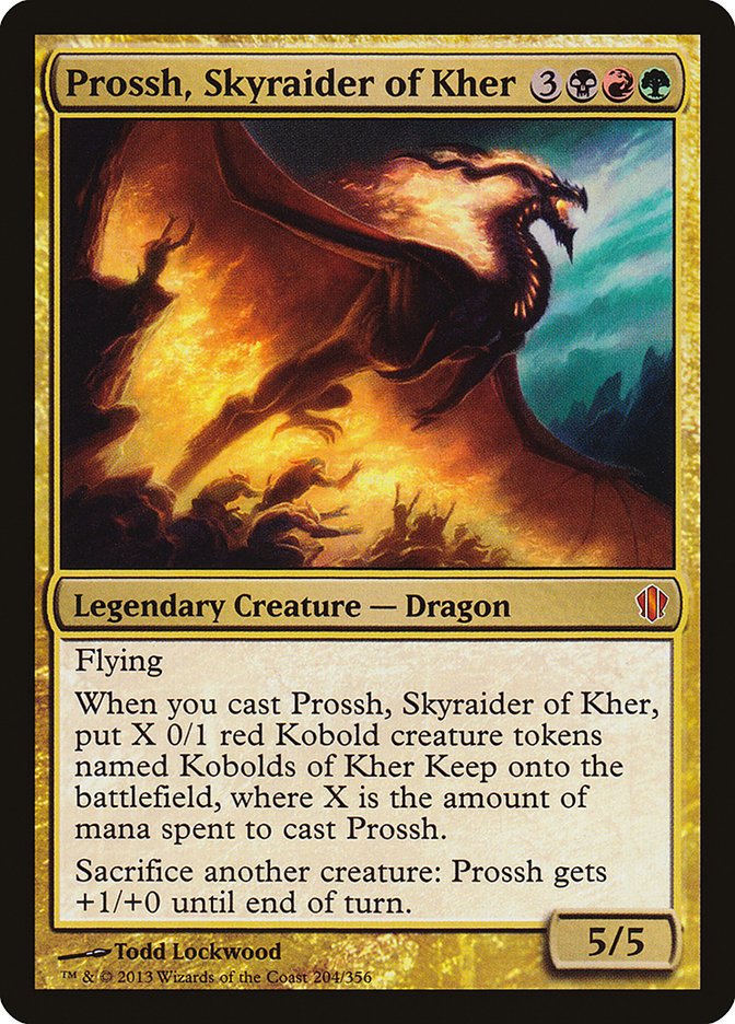 When we (for I was working on Magic by this point) designed Commander 2013, we designed this sweet BRG legendary Dragon that made 0/1 tokens. What should they be? Plants, I guess? "You know what would be cooler than Plants?" I said, "Kobolds of Kher Keep tokens!" 6/9