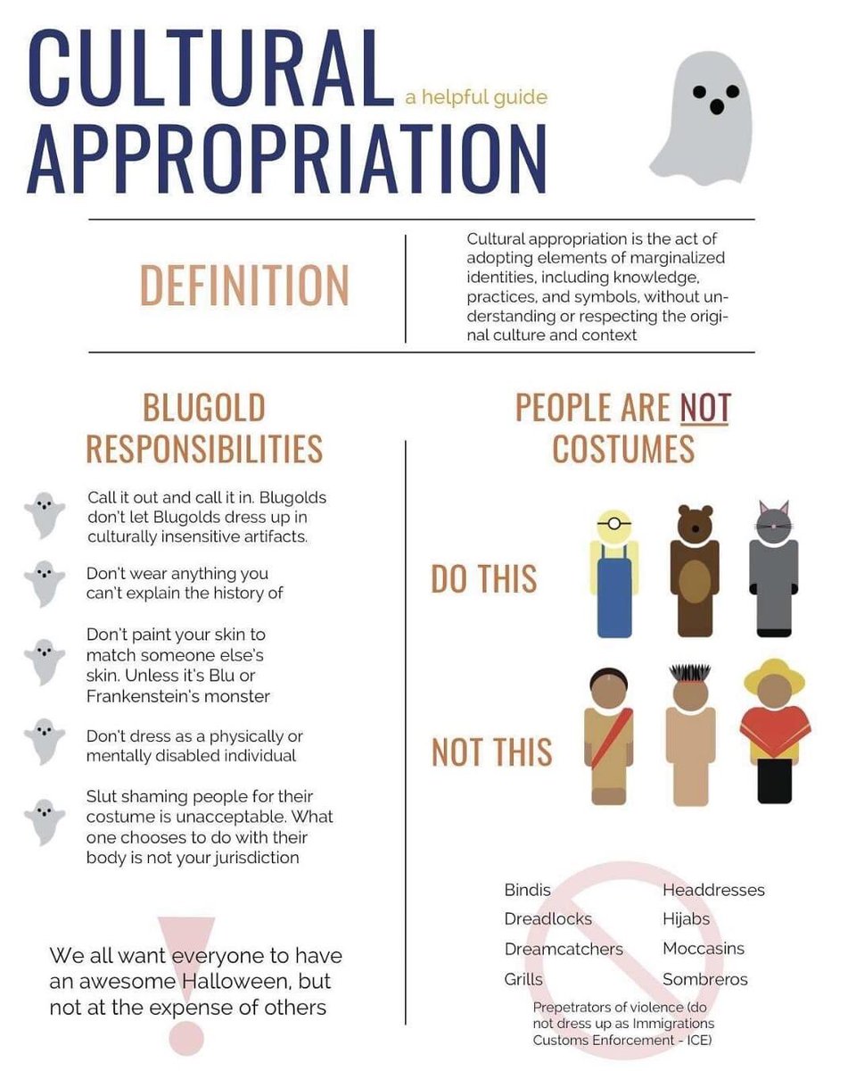 Hey Blugolds, please read this important information about cultural appropriation and Halloween. Let's make sure we can all have a safe Halloween weekend!