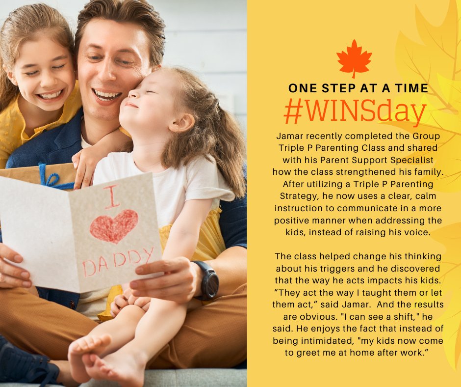 Another #WINSday!

Our Community Education program offers parenting classes to help you meet your parenting goals. For more information, visit capselkhart.org, or call  574-295-CAPS.

#StrongFamilies #PrventChildAbuse #CAPSElkhart