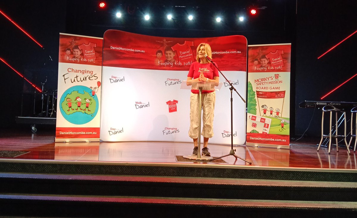 DanielMorcombe's tweet photo. Our Patron @KayMcGrath7 welcoming everyone at #WalkforDaniel https://t.co/XH7MrdOI30