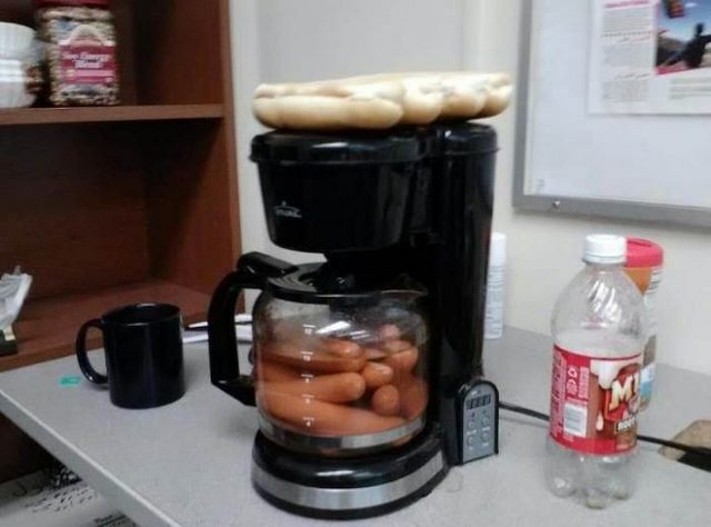 HarrisVotes's tweet photo. SERIOUS REMINDER: If you still have a Vote by Mail ballot, mailing it is NOT recommended. Drop it off at our ballot delivery location @nrgpark, Gate 9. You can do it overnight tonight if you wish!

Here is an office coffee pot full of hot dogs for tweet pizazz. #HarrisVotes https://t.co/v8AekHuD2t