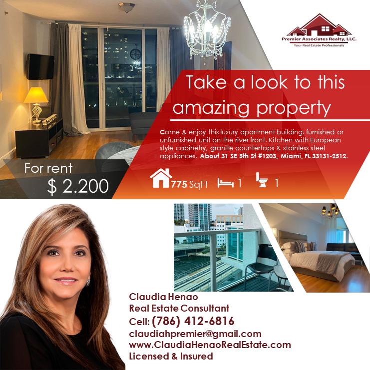 CHenaoRealtor's tweet photo. 🚨Looking for a place to rent?🚨 Amazing Condo with spectacular views to the Miami River &amp; Downtown🤩, within a short walking distance to metro mover-Downtown &amp; Brickell City Center🌆

For more information please 📞 +1 786-412-6816

#condo #forrent  #house #realty #home #florida https://t.co/rkVP9PwCYn
