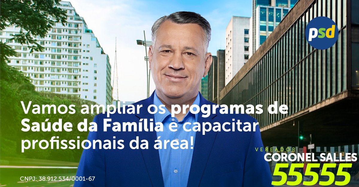 Em nossa cidade de São Paulo, temos muitos problemas recorrentes em nosso dia a dia. 

É muito importante darmos total atenção a estes dois temas! Vamos buscar ampliar programas como o Saúde da Família que presta a atenção básica aos nossos cidadãos.