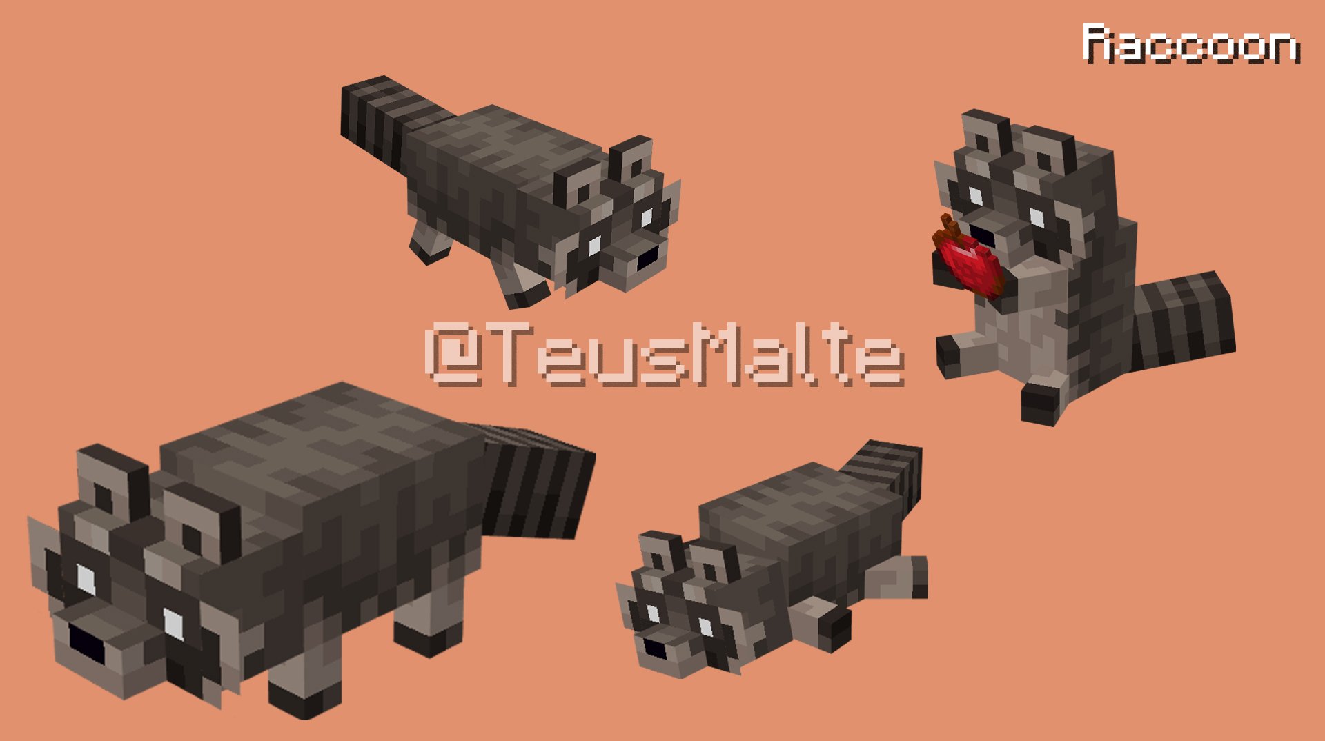 TeusMalte Comm's Open on Twitter "Raccoons in minecraft! why not