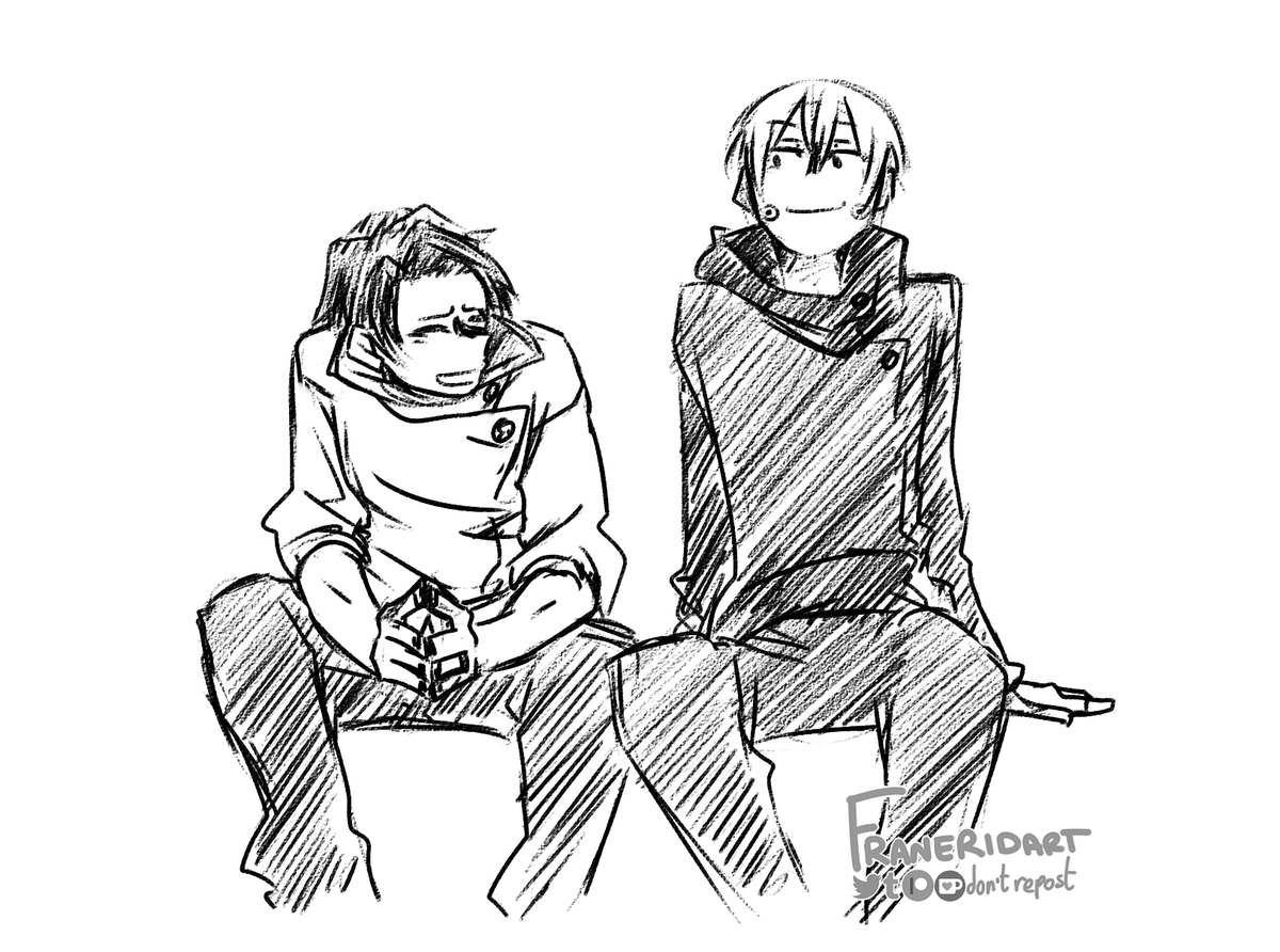 [jujutsu kaisen] couple of super fast toge doodles ft a little yuuta 