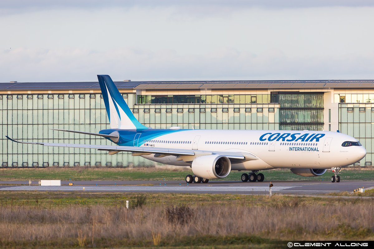 CAlloing's tweet photo. The first #Airbus #A330neo for @CorsairFr #FHRNB performed her RTO today at #Toulouse ! #Avgeeks #Avgeek #FlyCorsair #Corsair https://t.co/FfDgxj9fDl
