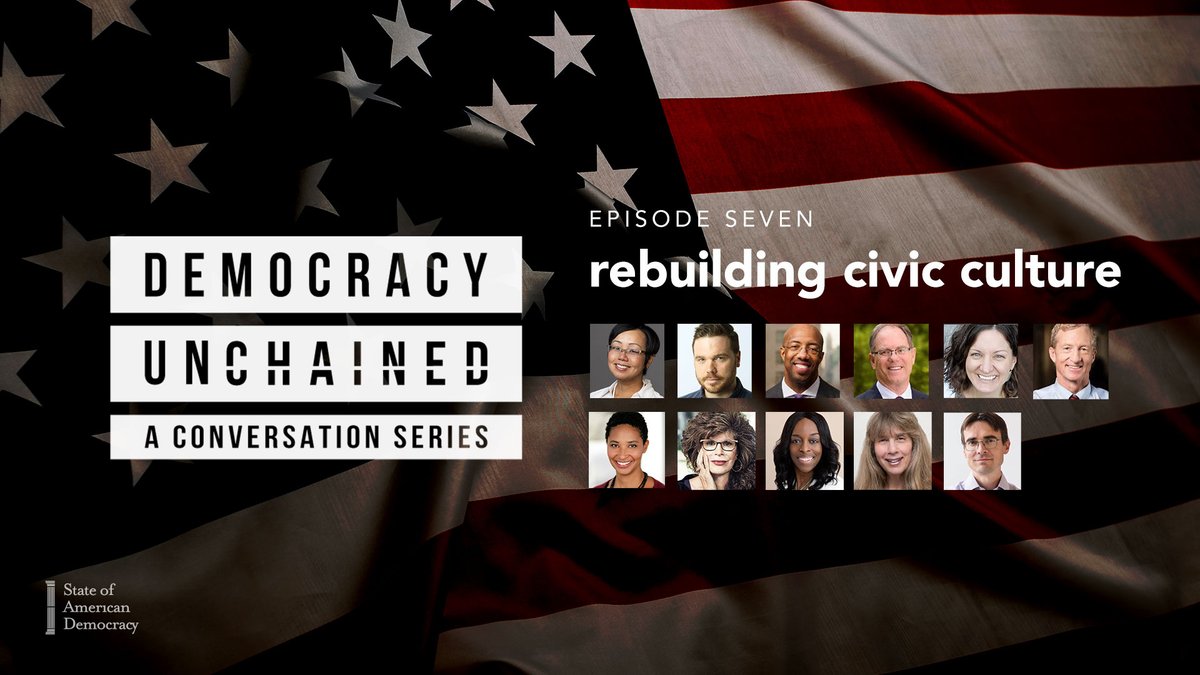 democracy_state's tweet photo. Not into YouTube? Prefer the podcast way of life? We have that, too. Find all episodes of "Democracy Unchained", including the premiere of Ep.7, "Rebuilding Civic Culture," on @Spotify, @ApplePodcasts, and @googlepodcast. Features Pres. @ctambar of @oberlincollege &amp; other guests. https://t.co/M3SJ4icXxV