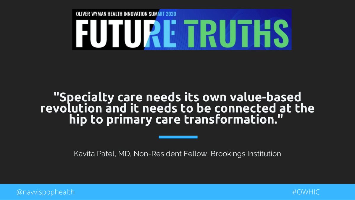 NavvisPopHealth's tweet image. Dr. Kavita Patel of @BrookingsInst provided her expert commentary at @OliverWyman Health Innovation Summit on the importance of including specialty care in the value-based care conversations. 

#OWHIC #valuebasedcare #primarycare