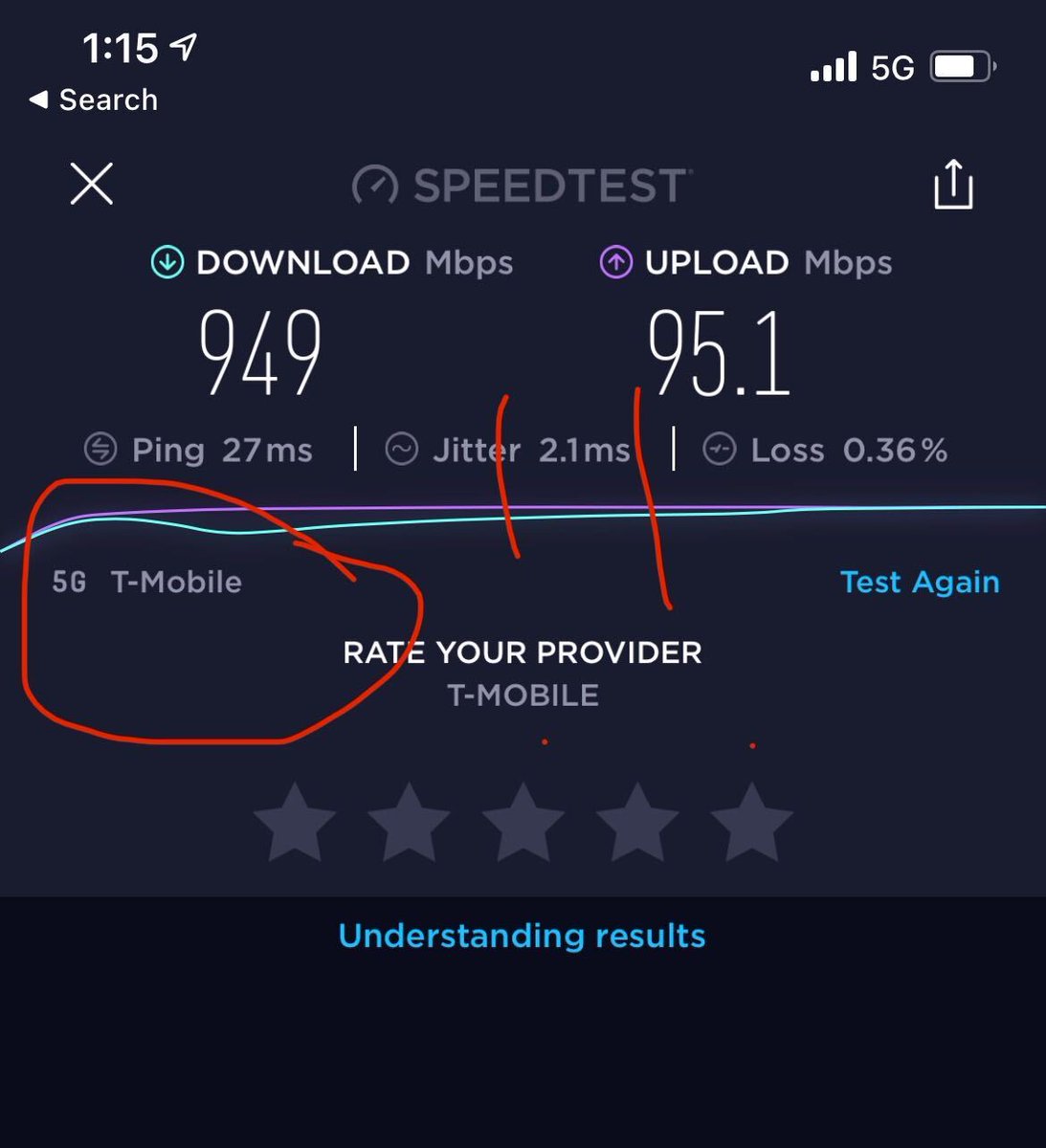 Mike_Katz's tweet image. Would you call this a triple (maybe a quadruple) threat? Fast download &amp;amp; upload on my new #iPhone12 on @TMobile’s mid-band 5G network!! What do you think @NevilleRay? 😉 #iLoveTMobile