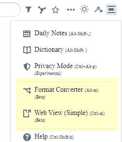 1/5 Roam42 Update - New Beta FeaturesWe just rolled out to Roam42 users two new beta features making it a little easier to get your data out of Roam.+ Format Converter+ Web ViewPlease give it a try, DM me bug reports or join us at  #roam42 on slack. #roamcult  @RoamResearch