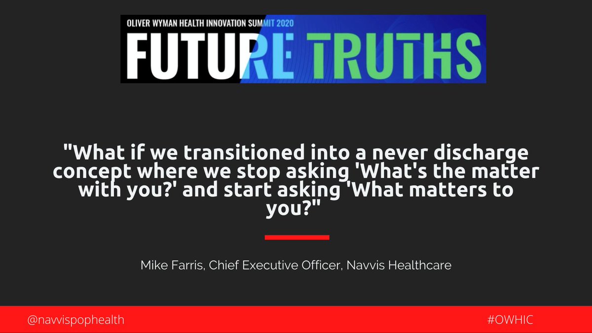 NavvisPopHealth's tweet image. Navvis CEO, Mike Farris, talks about meeting patients where there they are and the importance of engaging in what matters to you in quality care at @OliverWyman Health Innovation Summit. 

#OWHIC #patientengagement #valuebasedcare #qualitycare