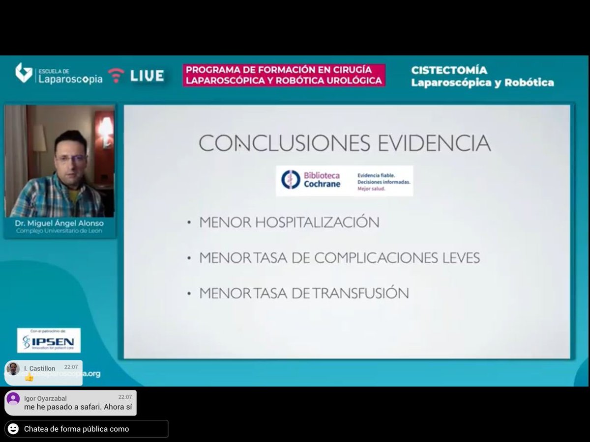 m_garciasanz's tweet photo. El Dr. @UroAlonsoPrieto explica paso a paso la técnica de Cistectomía Radical asistida con Robot. 

#EscuelaLaparoscopia #Urology #tricks #bladdercancer https://t.co/8j6Xigi8LC