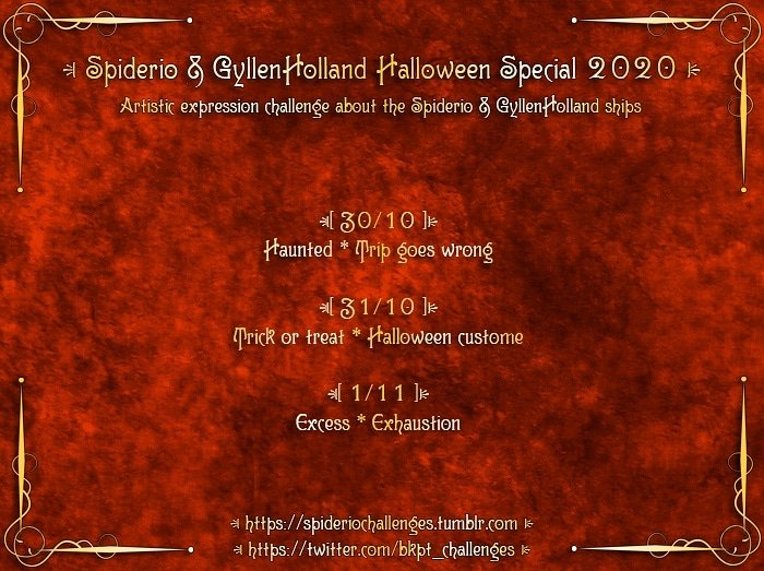 bkpt_challenges's tweet photo. 🎃 Spiderio & GyllenHolland Halloween Special 2020 🎃
#spiderio #spideysterio #spidersterio #quenter #mysterispider #mysteryspider #gyllenholland #jaketom #tomjake https://t.co/Ewd5dXX1T5