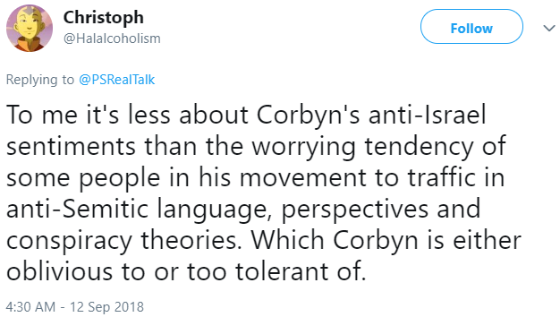I know this guy is now cosplaying as some bernie curious leftie with some casual islamophobia mixed in, but his corbyn derangement syndrome runs deep. oh and of course it's tied to his pathological rabid anti-muslim racism