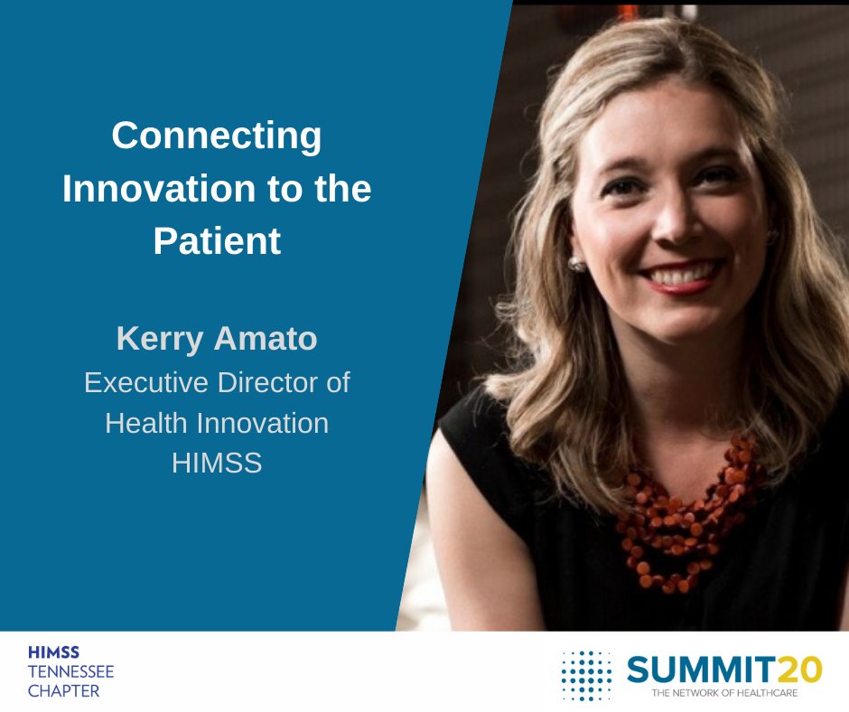 TNHIMSS's tweet photo. An excellent closing session for #Summit20! The executive director of HIMSS, Kerry  Amato, shared innovation in connecting patients and providers, as well as a sneak peak into research into the consumer and telehealth. Thanks to World Wide Technology for sponsoring this session. https://t.co/JAGpkGaWRx